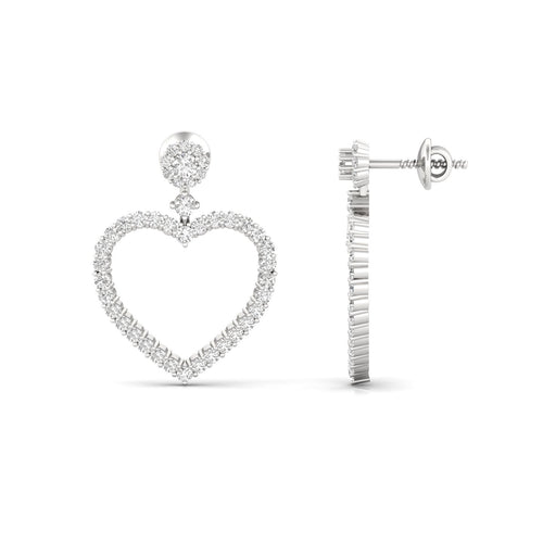 0.85ct Twin Heart Earrings White Gold