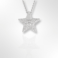 18ct white gold diamond star necklace 