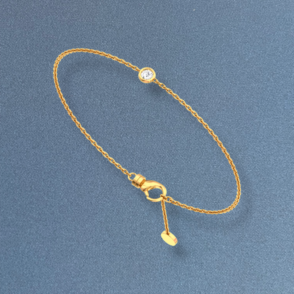 18ct Yellow Gold Solitaire Diamond Bracelet 0.15ct