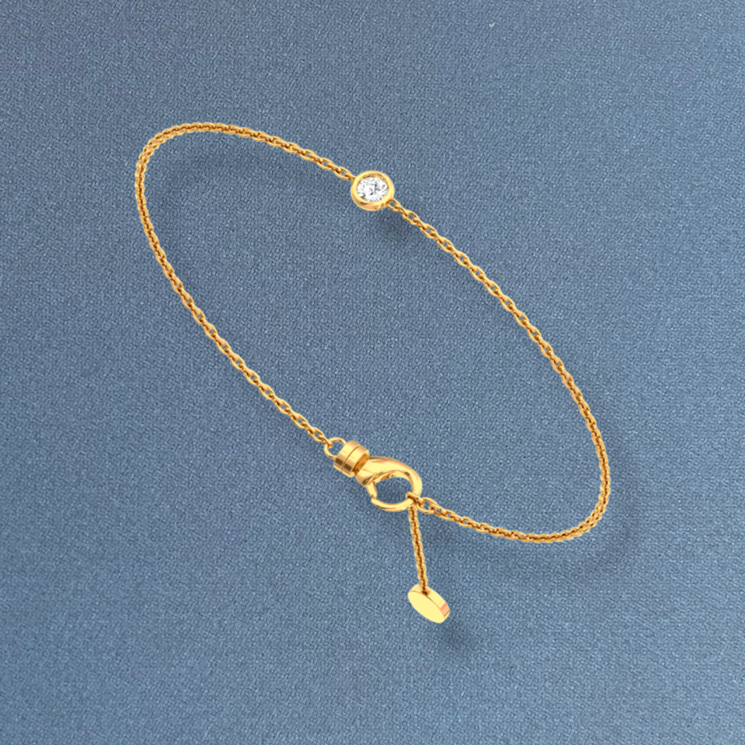 18ct Yellow Gold Solitaire Diamond Bracelet 0.15ct