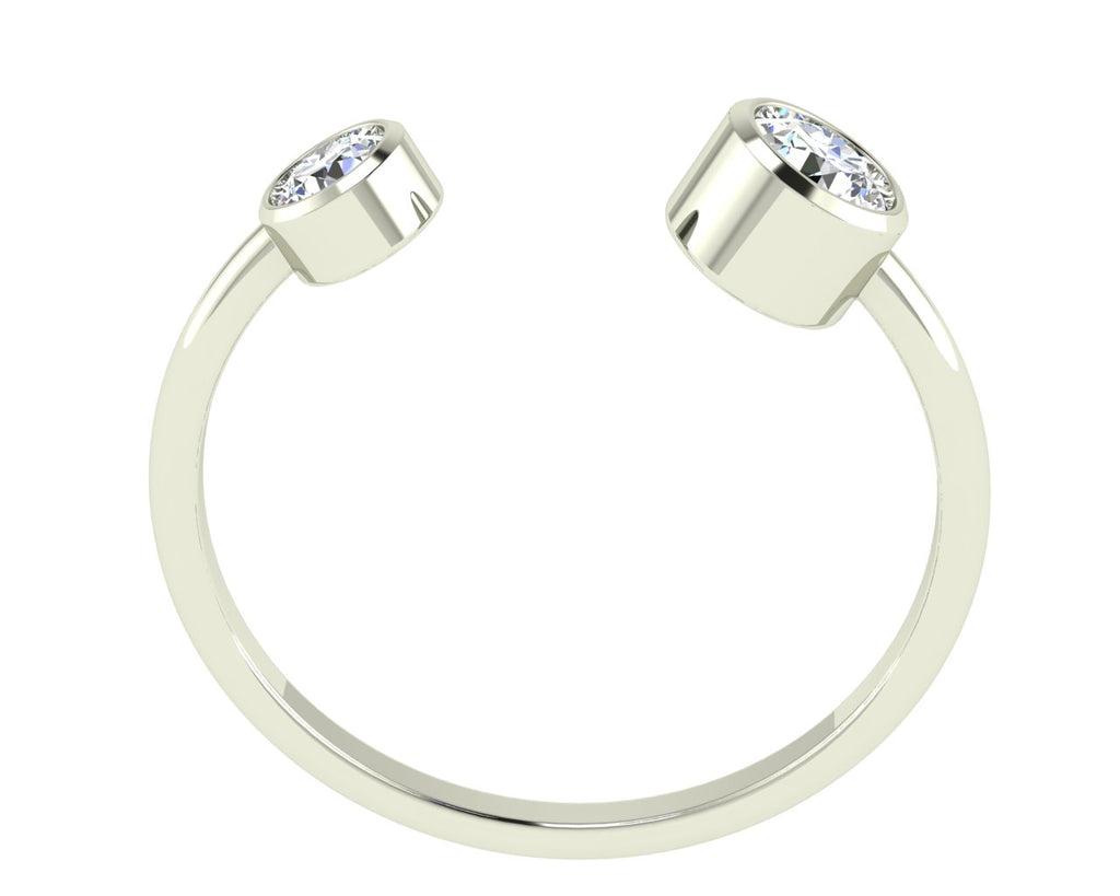 White Gold Diamond "You & I" Promise Ring – Symbol of Forever Love
