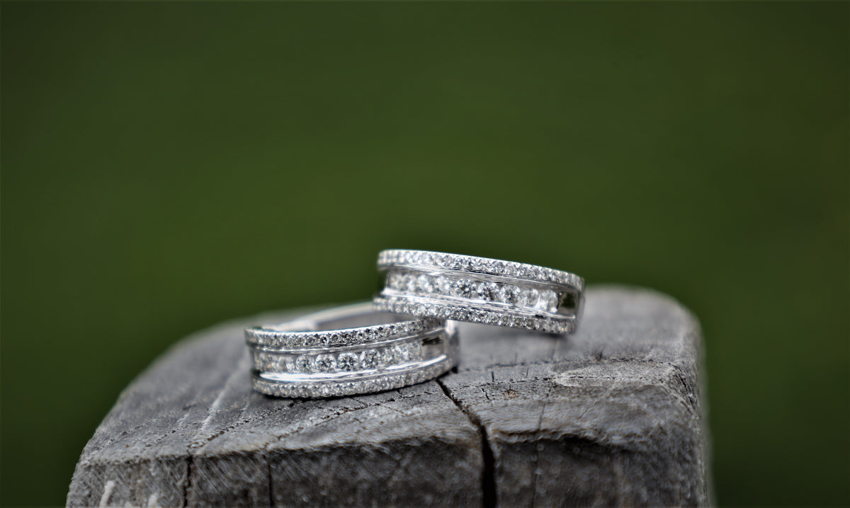 Elegant diamond hoop earrings in white gold