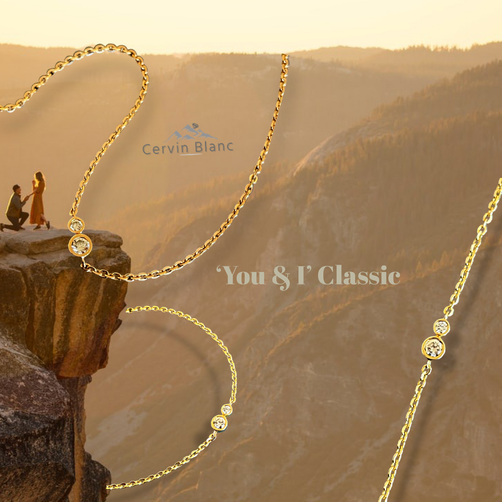 18ct Yellow Gold “You & I” Diamond bracelet - Classic