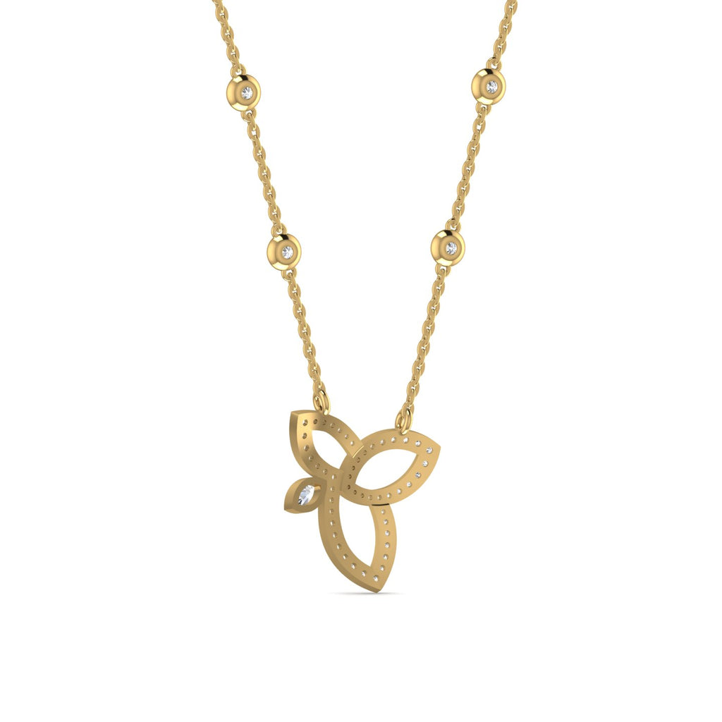 Timeless lotus flower necklace 18ct gold diamonds