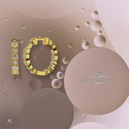 1.20ct Inside Out Diamond Earrings Yellow Gold