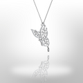 18ct white gold diamond butterfly necklace 0.70ct