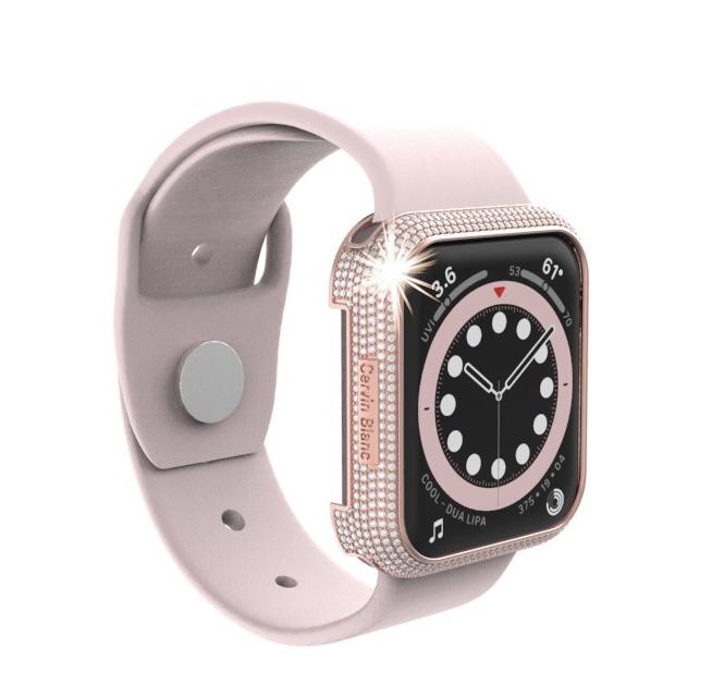 Silver Gold vermeil paved diamond smart watch case