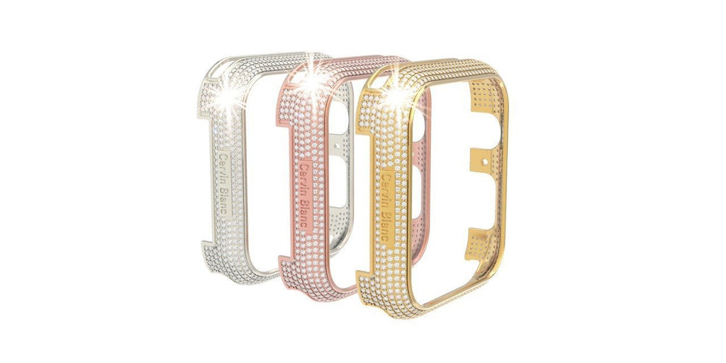 Silver Gold vermeil paved diamond smart watch case
