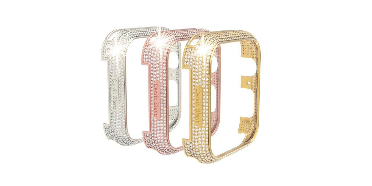 Silver Gold vermeil paved diamond smart watch case