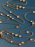 Collana di diamanti 1,85 ct in oro rosa 18 ct, catena lunga da 2 carati, al metro