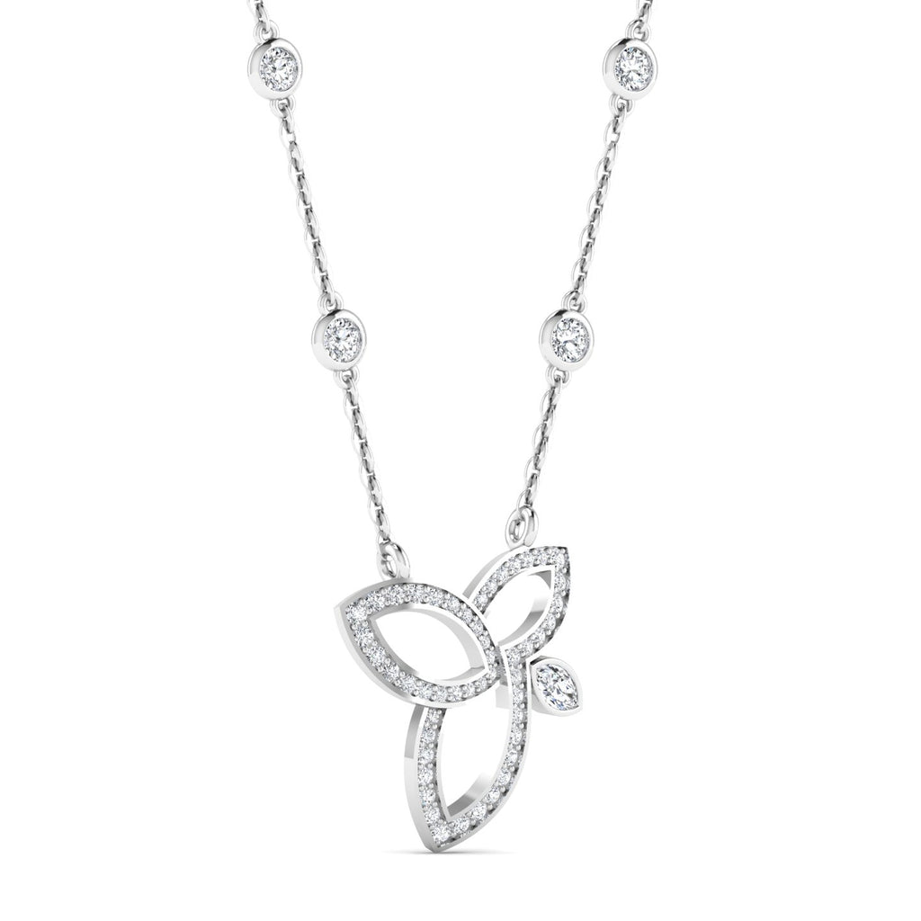 Sparkling 0.75ct diamond lotus flower necklace