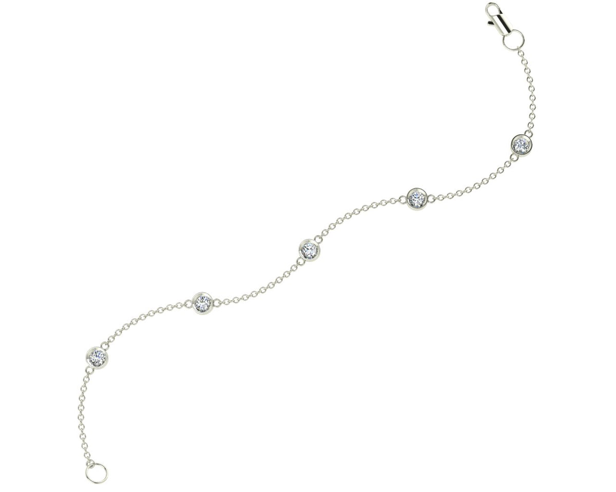 Armband aus 18-karätigem Weißgold mit Streudiamanten (0,40 ct)
