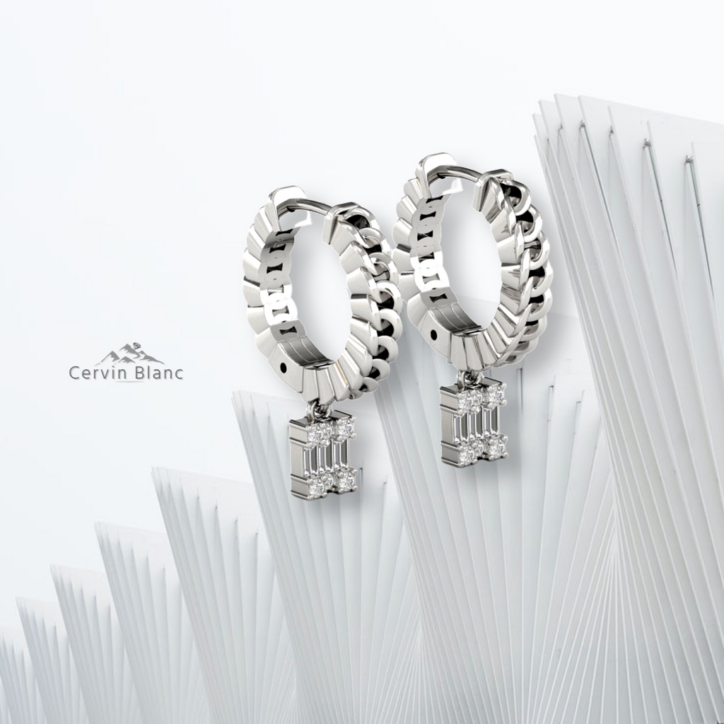 Chunky chain drop hoops 