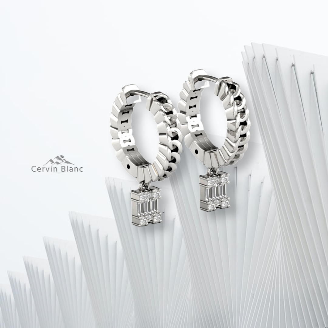 Chunky chain drop hoops 