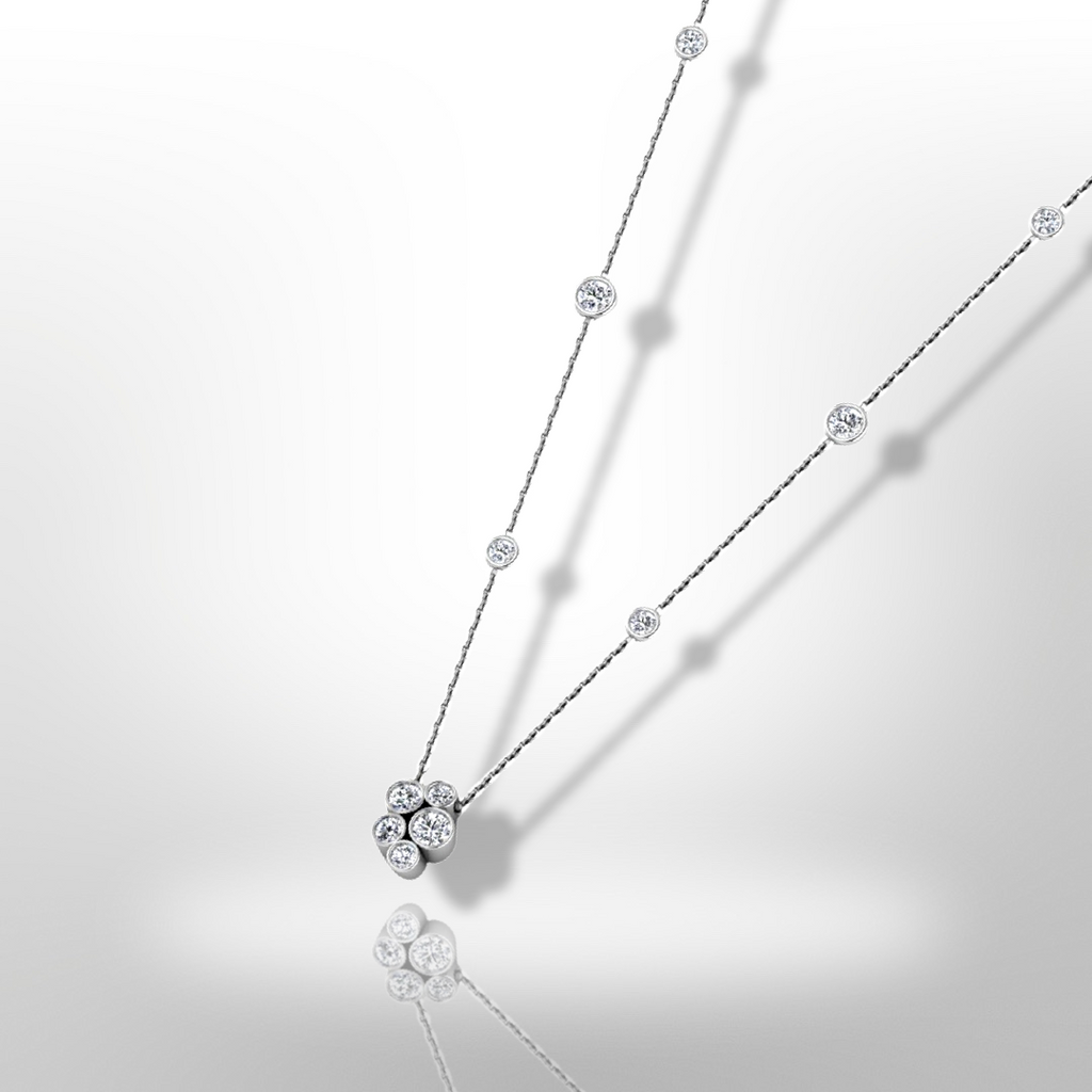 Ladies 18ct White Gold Diamond Cluster Pendant | Wishart Jewellers