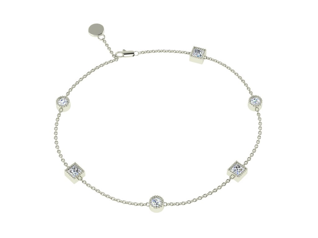 18ct white gold diamond interval bracelet