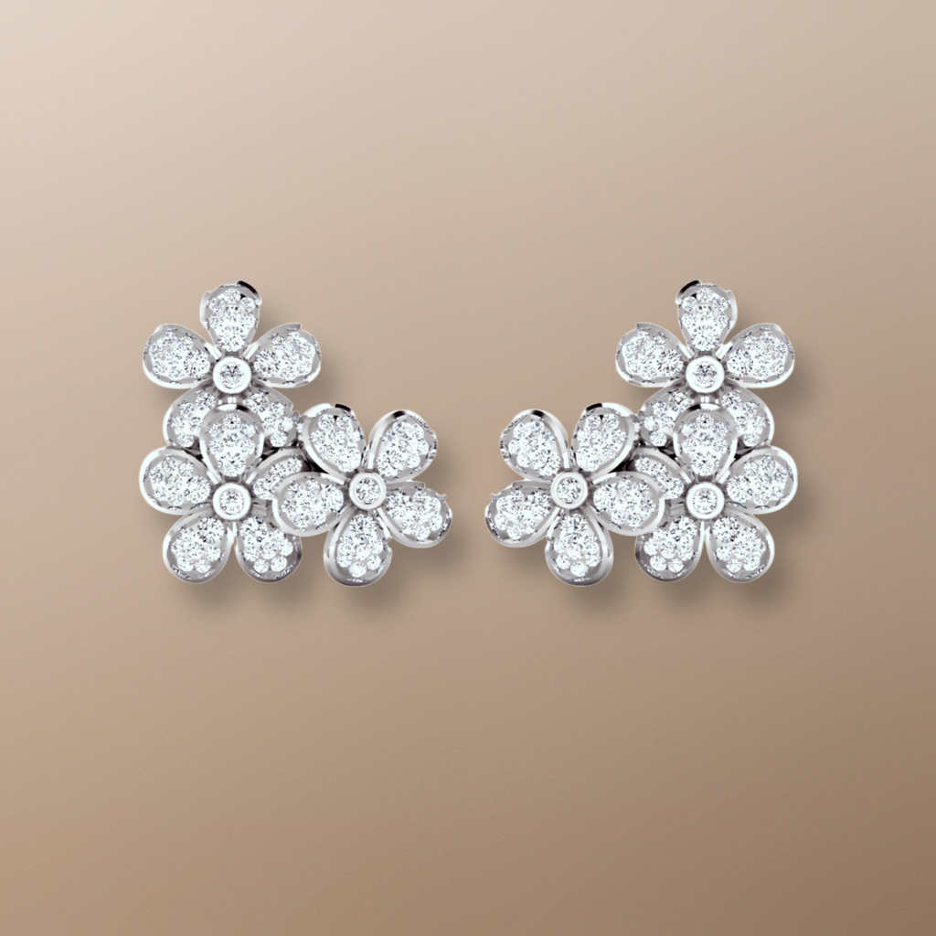 Forget Me Not Diamond Earrings White Gold 0.85ct