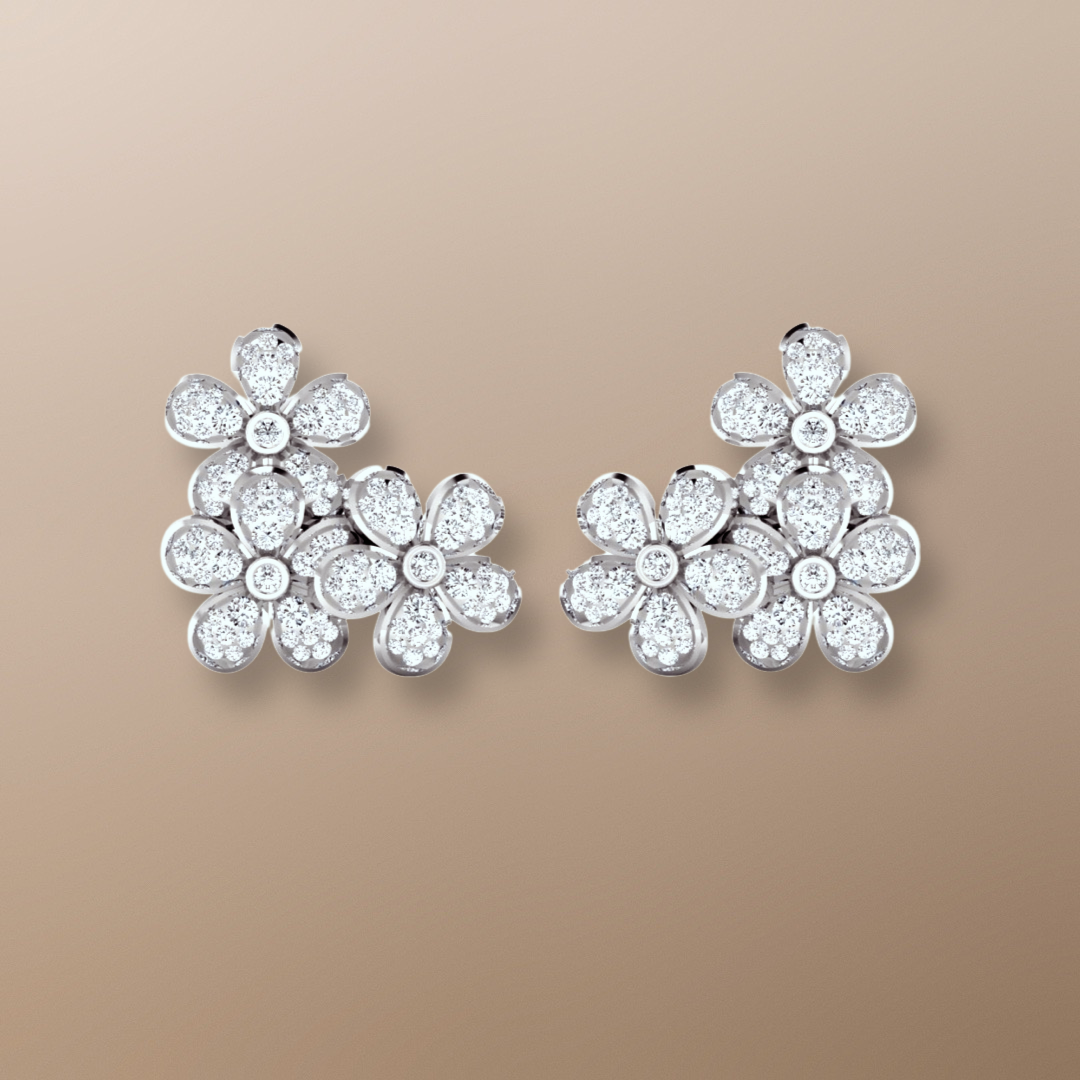 Forget Me Not Diamond Earrings White Gold 0.85ct
