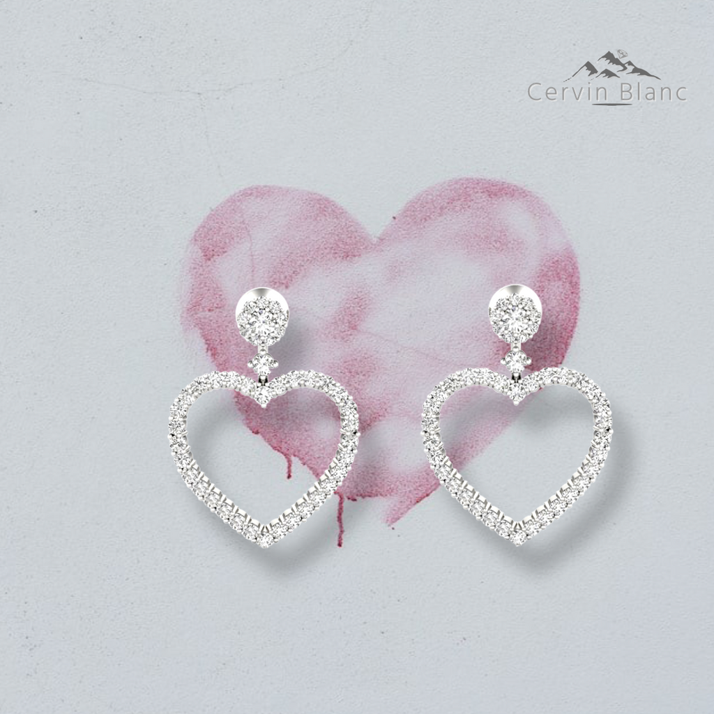 0.85ct Twin Heart Earrings White Gold