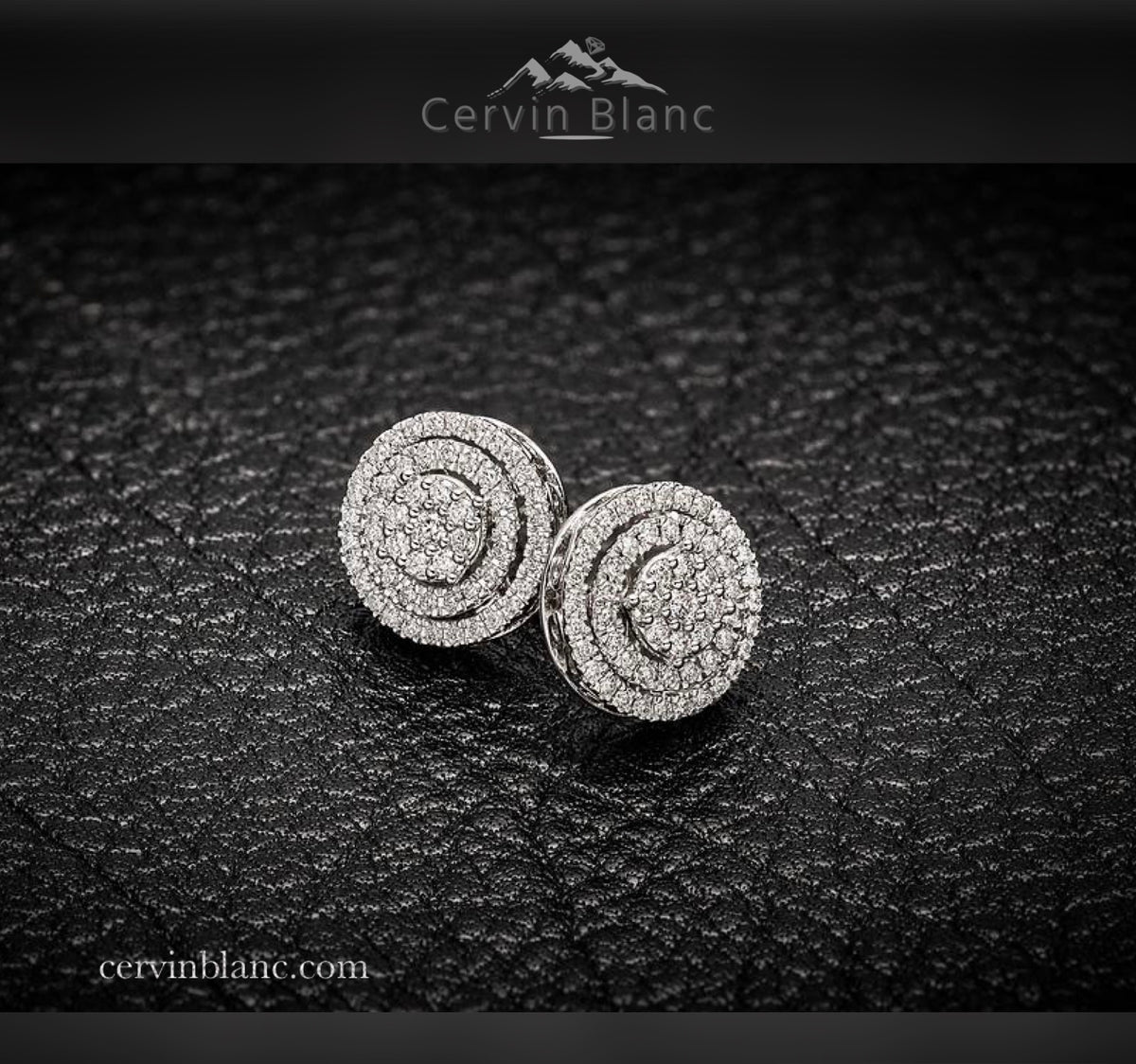 Round Halo Diamond Earrings White Gold