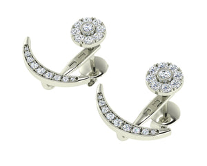 White gold diamond jacket earrings 