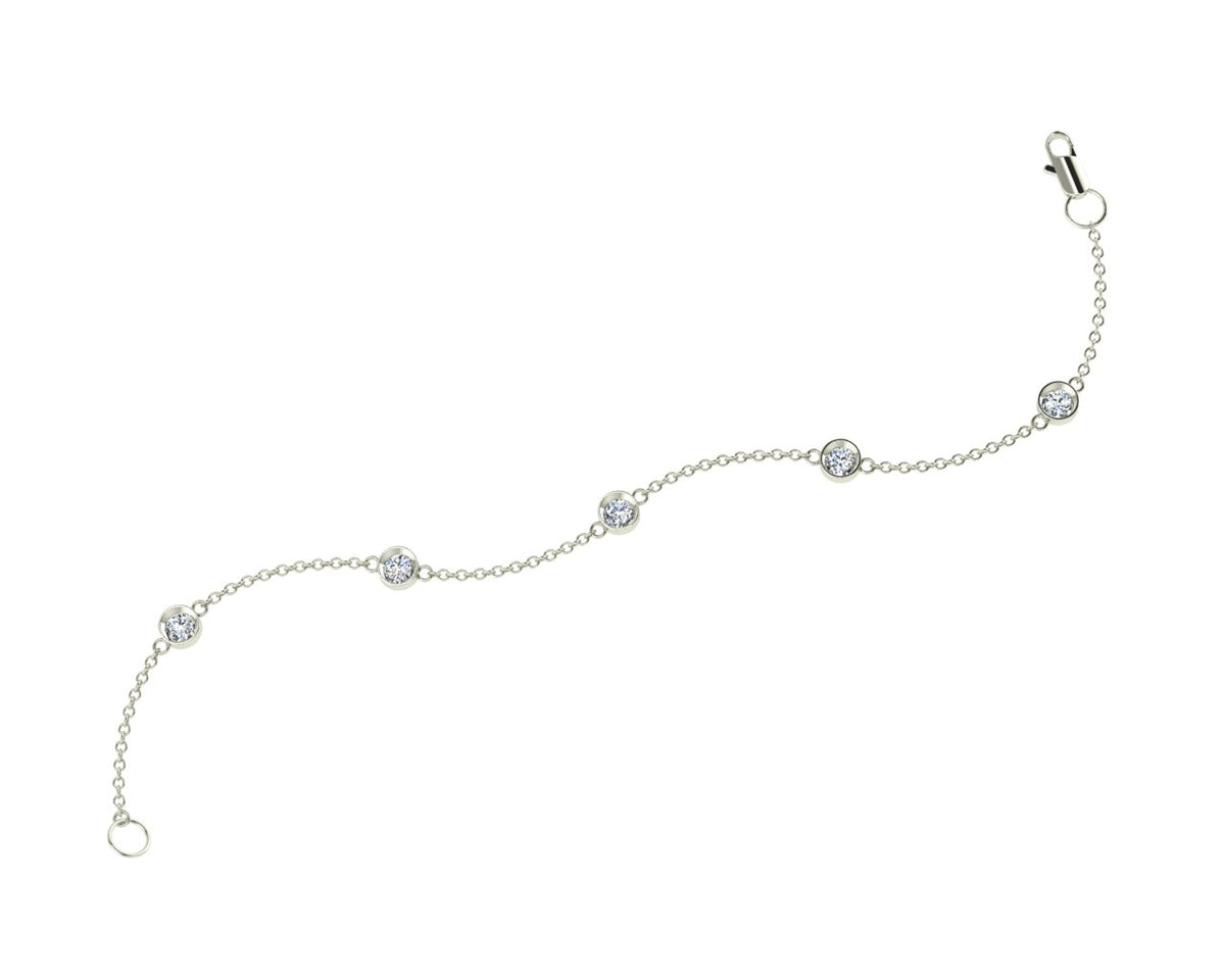 Bracelet en or blanc 18 carats serti de diamants (0,40 carat)