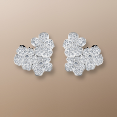18ct White Gold Diamond ‘Forget Me Not’ Earrings 1.10ct