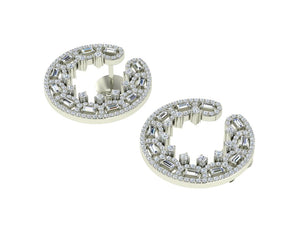 18ct white gold diamond earrings, wrap around hoop earrings, statement earrings, diamond encrusted earrings, high-quality jewellery, timeless design, elegant earrings