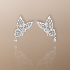 18ct Gold Butterfly Diamond Earrings Half Carat