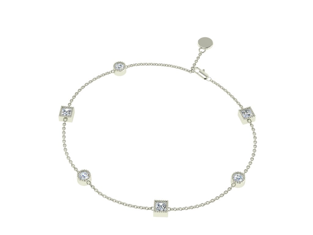White gold diamond interval bracelet