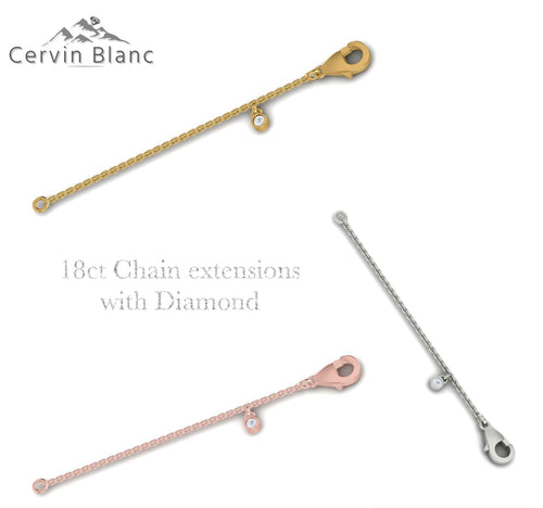 18ct Rose Gold chain extender with Diamond