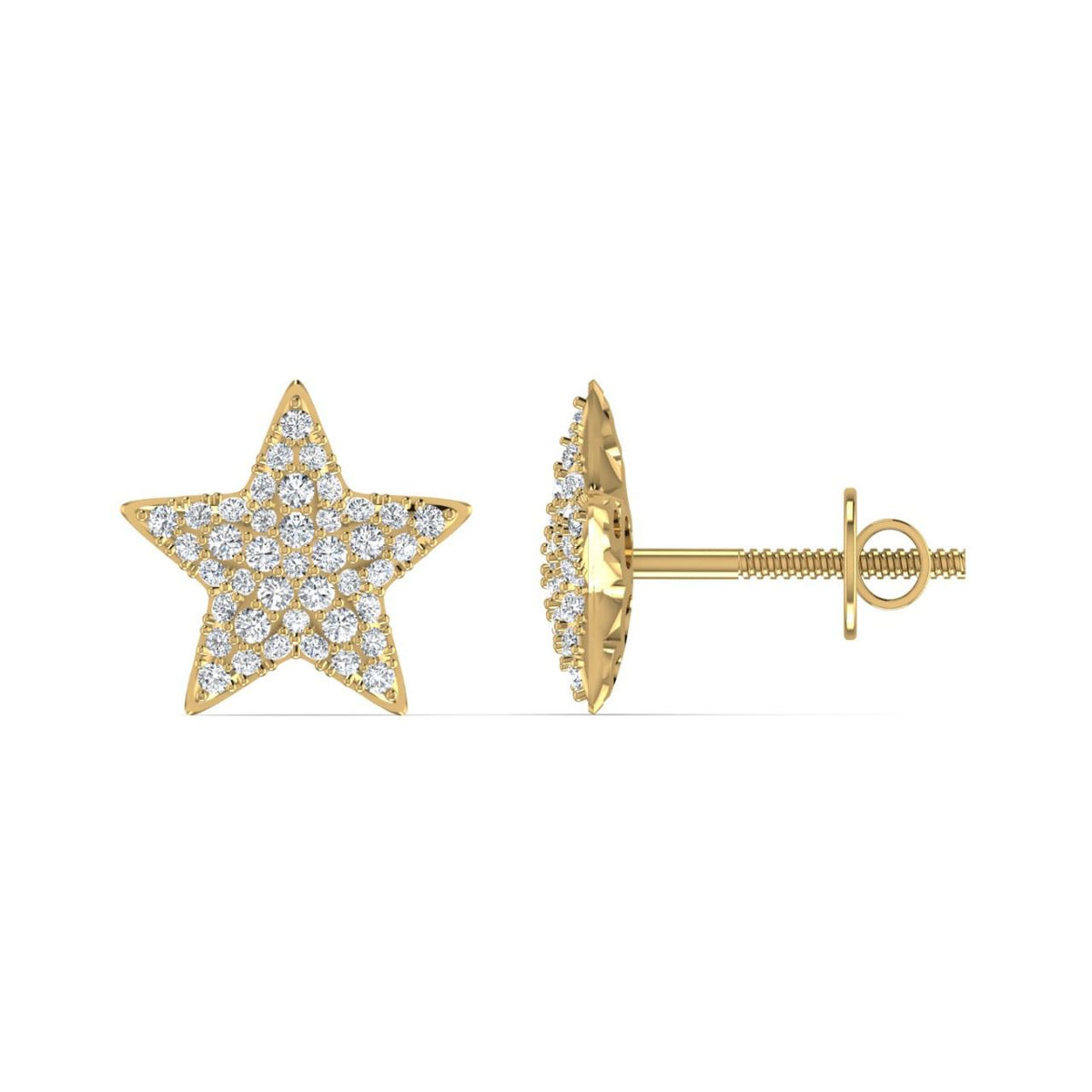 Diamond Star Earrings Yellow Gold
