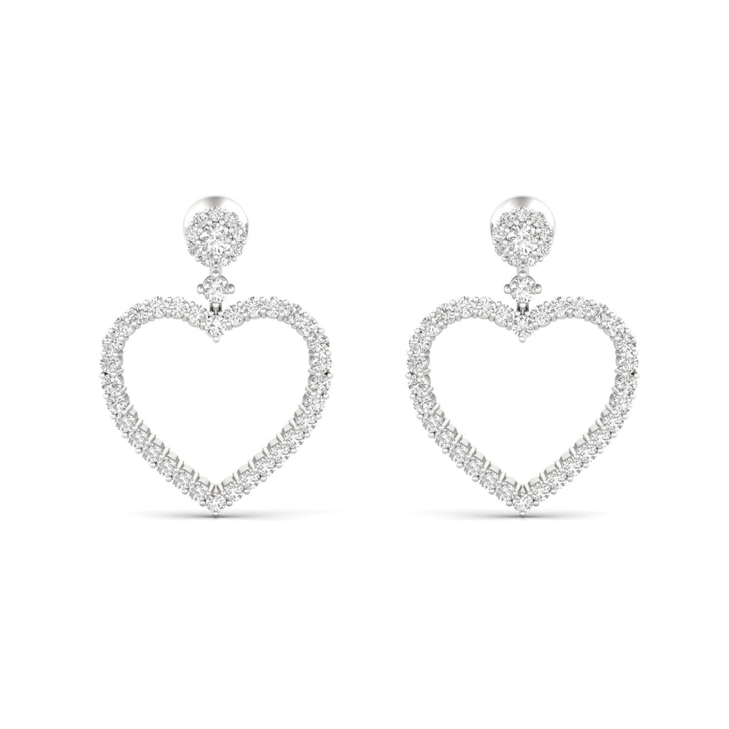 0.85ct Twin Heart Earrings White Gold