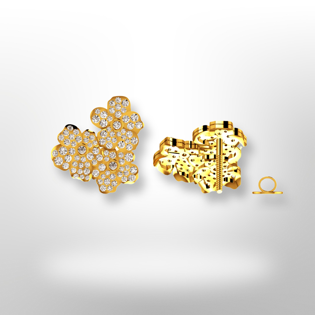 Forget Me Not Diamond Earrings Yellow Gold 1.10ct