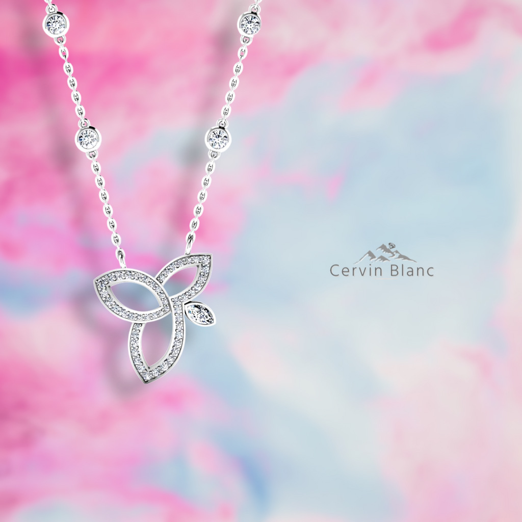 Statement lotus necklace 0.75ct