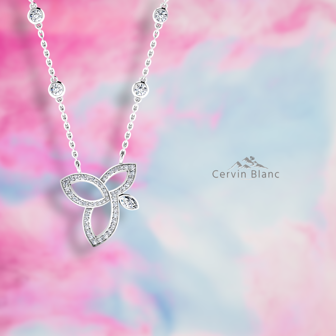 Statement lotus necklace 0.75ct