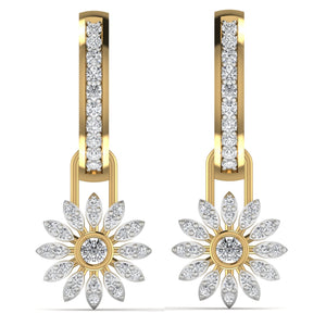  18ct yellow gold diamond hoops, removable charm, versatile, classic design, sparkling diamonds