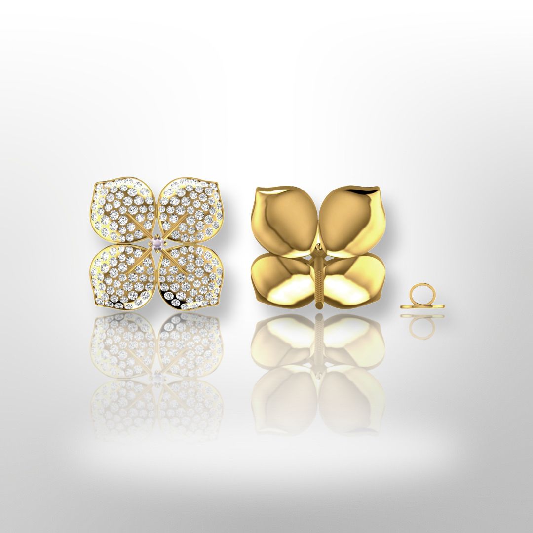Sparkling hydrangea diamond earrings
