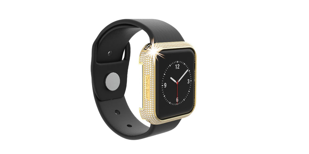9ct Gold paved diamond smart watch case