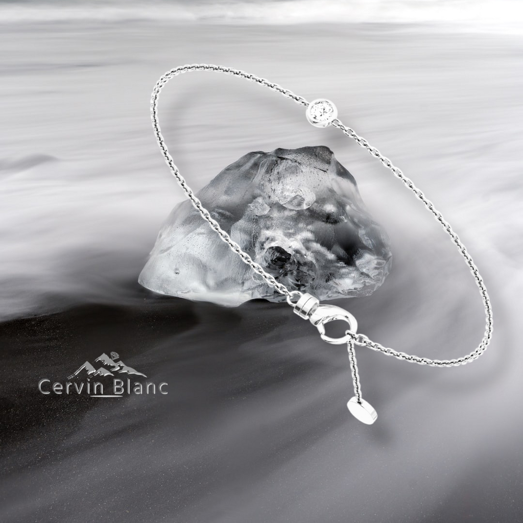 18ct White Gold Solitaire Diamond Bracelet 0.15ct