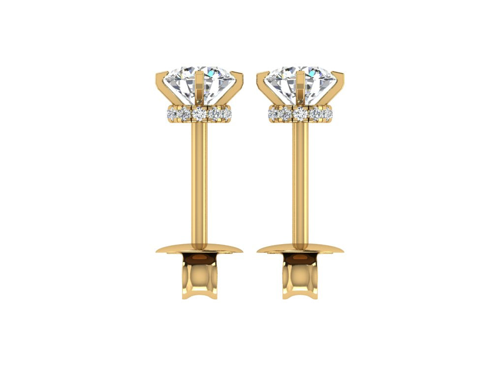 18ct yellow gold solitaire diamond studs