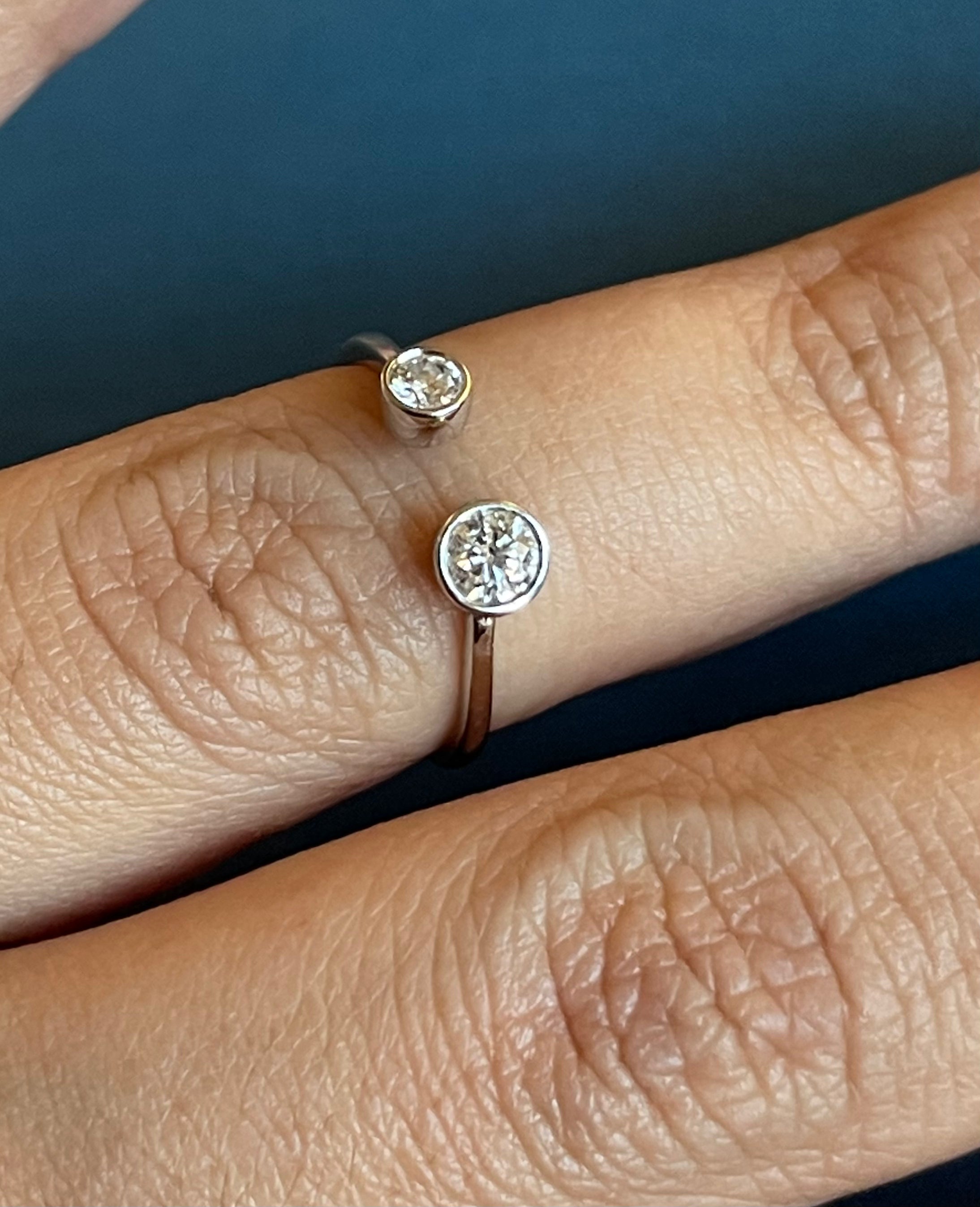 White Gold Diamond "You & I" Promise Ring – Symbol of Forever Love