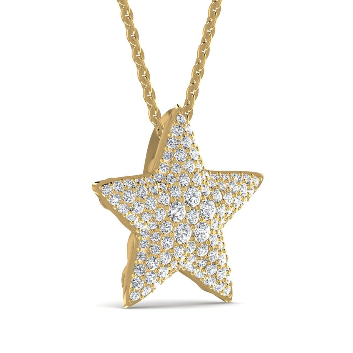 18ct Yellow Gold Diamond Star Necklace
