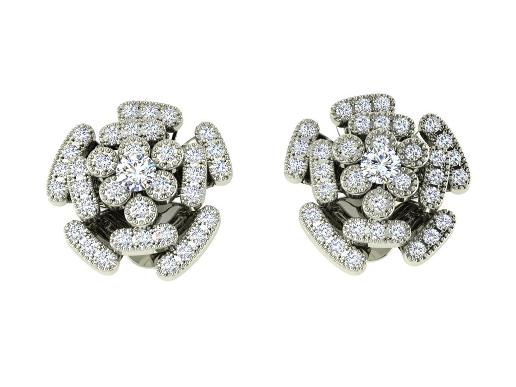 Alpine Rose diamond studs in 18ct
