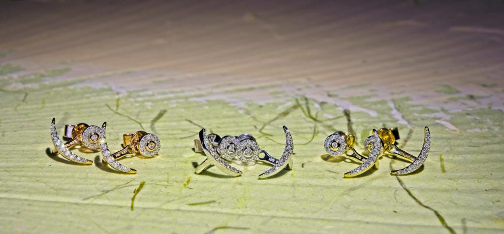 Boucles d'oreilles Diamond Jacket en or jaune