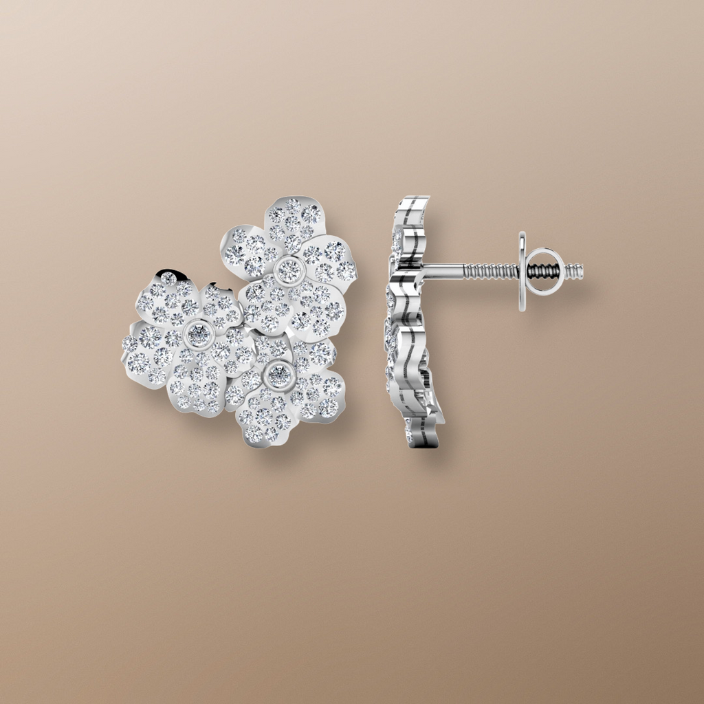 Forget Me Not Diamond Earrings White Gold 1.10ct
