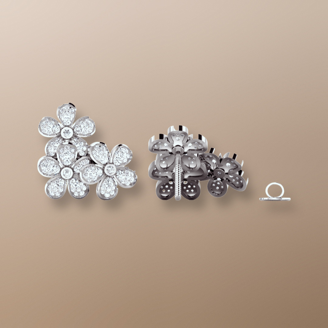 Forget Me Not Diamond Earrings White Gold 0.85ct