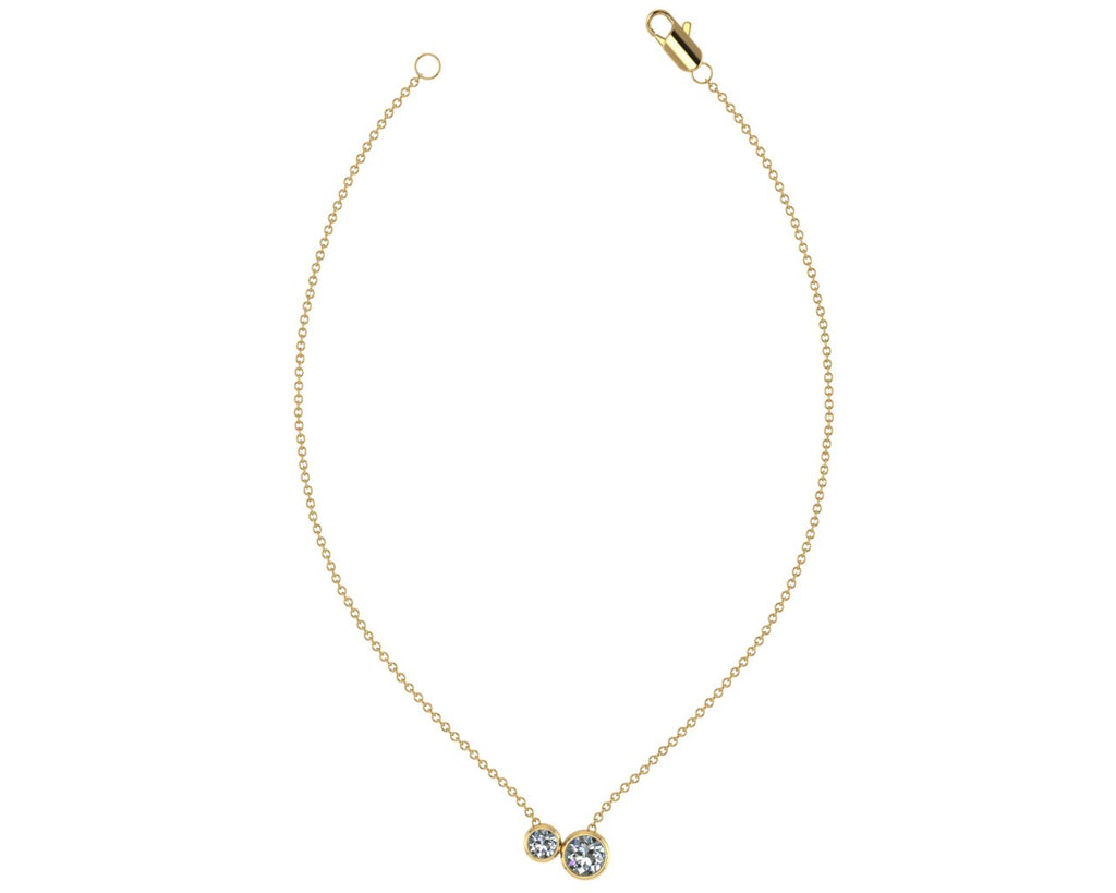 Yellow Gold “You & I” Diamond Necklace