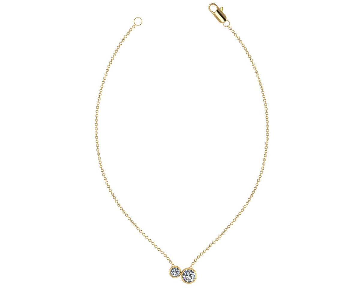 Collier en or jaune « You &amp; I » serti de diamants