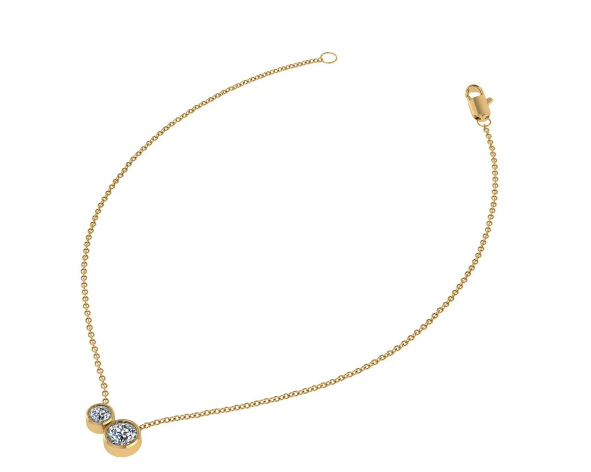Collier en or jaune « You &amp; I » serti de diamants